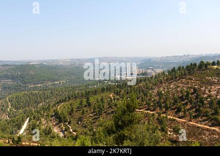 Vue sur le centre médical d'Hadassah à Jérusalem, Israël. Banque D'Images