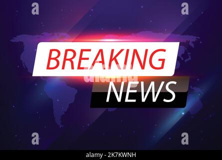 breaking news live tv fond template, internet video stream concept. breaking news on tv, news tv channel screen saver illustration vectorielle. Illustration de Vecteur