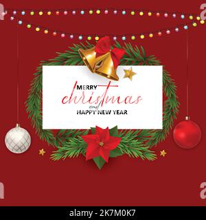 joyeux noël et bonne nouvelle année typographie sur un magnifique fond créatif. art vectoriel Illustration de Vecteur