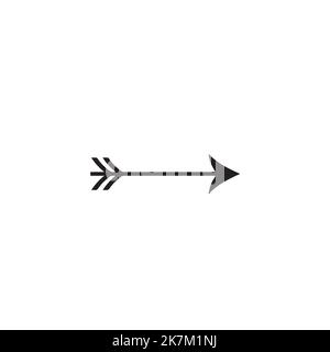 icône de vecteur à longue flèche tribale noire sur fond blanc isolé. Illustration de Vecteur
