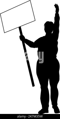 Manifestation Rallye Mars Piquet signe Silhouette personne Illustration de Vecteur