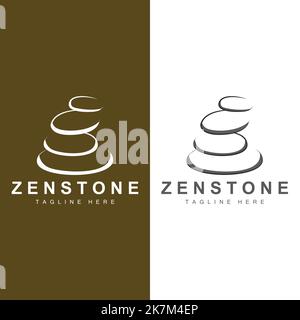 Balance Stone logo Design, Vector Therapy Stone, massage Stone, Hot Stone et Zenstone, illustration de la marque du produit Illustration de Vecteur