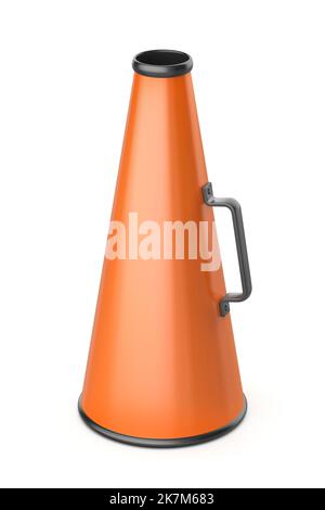 Mégaphone de style ancien sur fond blanc Banque D'Images