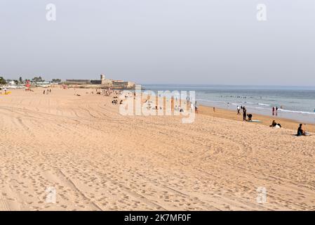 Plage de Carcavelos, près de Lisbonne, Portugal Banque D'Images