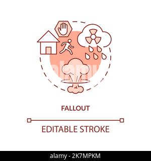 Icône de concept orange en cas de chute de débris nucléaires Illustration de Vecteur
