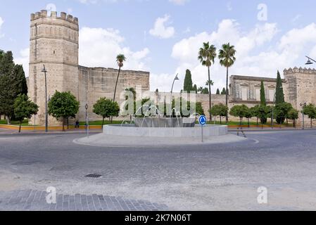 Alcázar de Jerez, Jerez de la Frontera, Andalousie, Espagne Banque D'Images