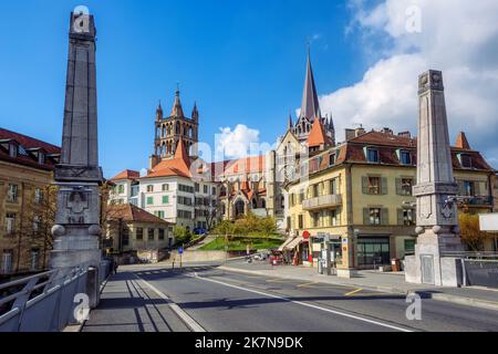 Cathédrale historique de Lausanne dans le centre-ville de Lausanne, Suisse Banque D'Images