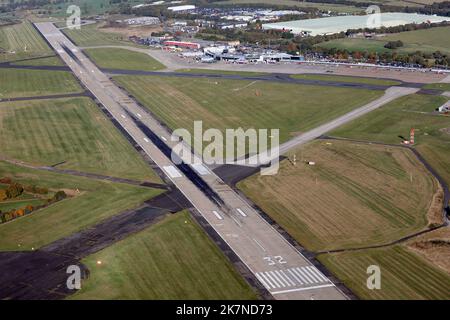 Vue aérienne de l'aéroport international de Leeds Bradford, Royaume-Uni Banque D'Images