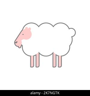 Icône mouton. Panneau agneau. Illustration du vecteur de symbole Illustration de Vecteur