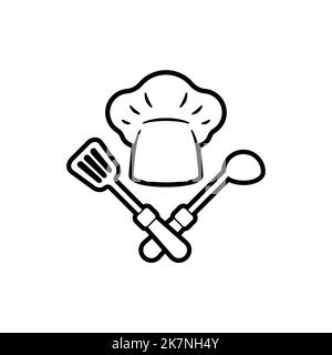 Enseigne du chef. symbole kitchener. icône chef-cuisinière. emblème du restaurant Illustration de Vecteur