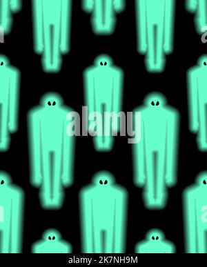 Motif étranger sans couture. Aliens vert grands hommes fond. Décoration en tissu pour enfants Illustration de Vecteur