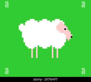 Illustration de l'image de mouton Agneau 8 bits. Illustration vectorielle pixélisée Illustration de Vecteur