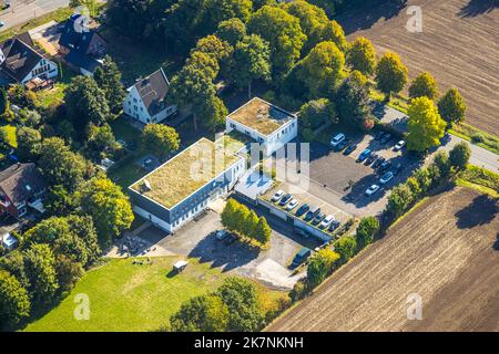 Vue aérienne, locaux de l'entreprise MSE Microcomputer SYSTEME Equipment GmbH, Massen, Unna, région de la Ruhr, Rhénanie-du-Nord-Westphalie, Allemagne, DE, Europe, Commerci Banque D'Images