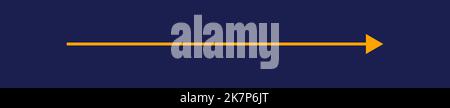 Flèche vectorielle jaune sur bleu, ligne droite, style moderne minimaliste Illustration de Vecteur