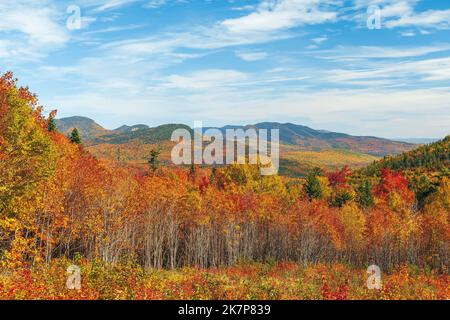 Vue colorée sur les montagnes blanches depuis le CL Graham Wangan en automne. Kancamagus Highway (NH route 112). New Hampshire. ÉTATS-UNIS Banque D'Images