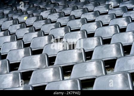 Sur les tribunes de signal Iduna Arena - le terrain de jeu officiel du FC Borussia Dortmund, Allemagne Banque D'Images