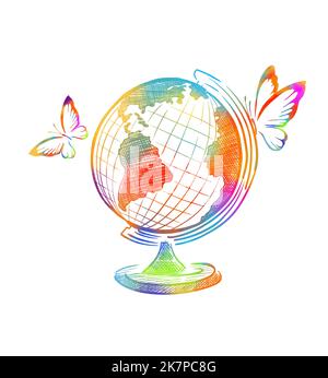 Symbole du monde abstrait coloré. Couleur globe. Illustration vectorielle Illustration de Vecteur