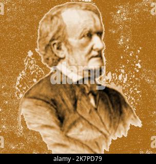 Un portrait victorien de Wilhelm Richard Wagner (1813 – 13 février 1883), compositeur, orateur, directeur de théâtre et chef d'orchestre, célèbre pour ses opéras et ses drames musicaux. ---- Ein viktorianisches Porträt von Wilhelm Richard Wagner (1813 – 13. 1883), deutscher Komponist, Redner, Theaterdirektor und musikalischer Dirigent, berühmt für seine Opern und Musikdramen. Banque D'Images