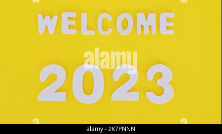 Bienvenue carte de vœux de la nouvelle année 2023 bonne année 2023 Banque D'Images