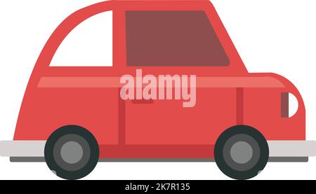 Petite voiture et taxi de couleur rouge pour l'animation de dessin animé 2D. Illustration de Vecteur