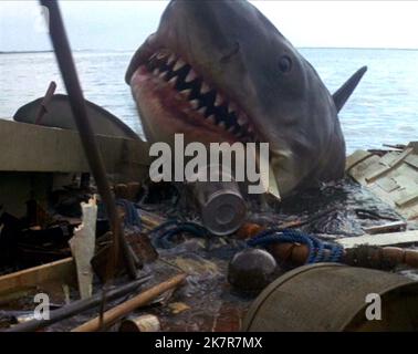 Great White Shark film Jaws (USA 1975) / Mechanical Shark 'Bruce' réalisateur : Steven Spielberg 20 juin 1975 **AVERTISSEMENT** cette photographie est réservée à un usage éditorial et est protégée par les droits d'auteur d'UNIVERSAL et/ou du photographe désigné par The film or production Company et ne peut être reproduite que par des publications dans le cadre de la promotion du film ci-dessus. Un crédit obligatoire pour UNIVERSAL est requis. Le photographe doit également être crédité lorsqu'il est connu. Aucune utilisation commerciale ne peut être accordée sans autorisation écrite de The film Company. Banque D'Images