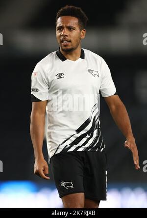 Derby, Angleterre, 18th octobre 2022. Korey Smith du comté de Derby pendant le match Papa Johns Trophy au Pride Park Stadium, Derby. Le crédit photo doit être lu : Darren Staples / Sportimage Banque D'Images