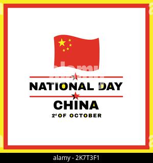 Illustration vectorielle de la journée nationale de chine du premier octobre. Illustration de Vecteur