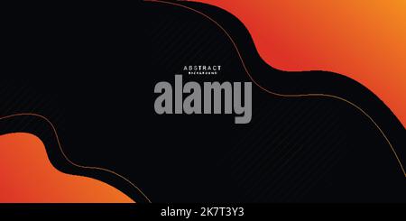Abstrait noir et orange de forme ondulée, fond noir pour les entreprises, les entreprises, les institutions, l'affiche, le modèle, vecteur, illustration Illustration de Vecteur