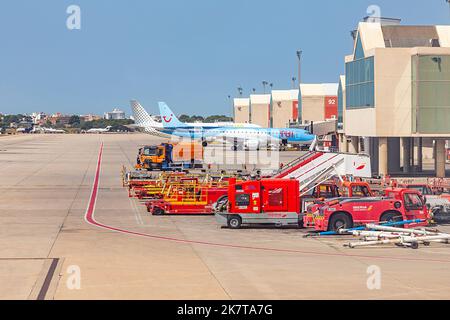 Piste vide de l'aéroport de la Palma à Majorque, Espagne Banque D'Images