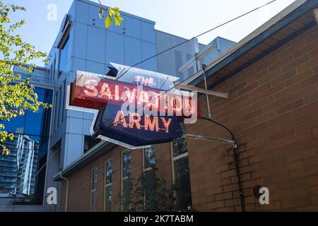 North Vancouver, Canada - 12 juillet, 2022 : l'édifice de l'Église communautaire de l'Armée du Salut à North Vancouver Banque D'Images