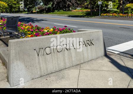 North Vancouver, Canada - 12 juillet, 2022 : vue sur le parc Victoria dans le nord de Vancouver Banque D'Images