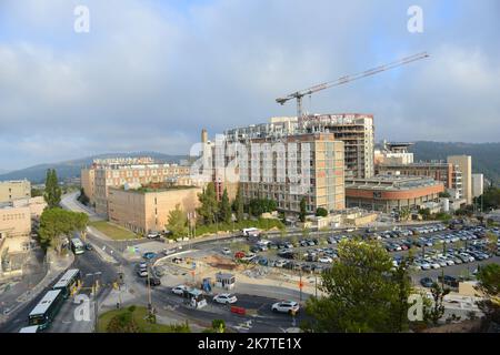 Vue sur le centre médical d'Hadassah à Jérusalem, Israël. Banque D'Images