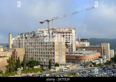 Vue sur le centre médical d'Hadassah à Jérusalem, Israël. Banque D'Images