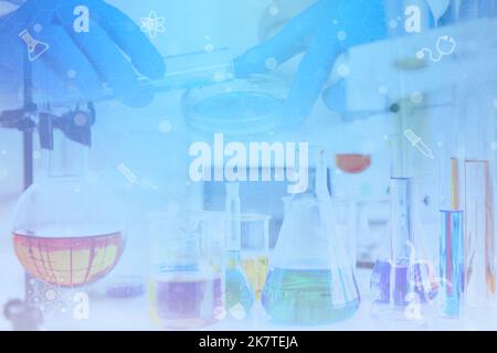 science chimique lap concept pour bannière fond d'écran Banque D'Images