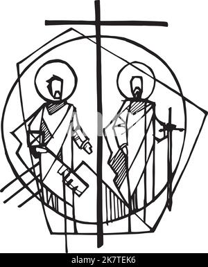 Symbole Saint-Pierre et Saint-Paul Illustration de Vecteur