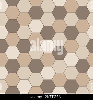 Carrelage en céramique décoration hexagonale sur le mur ou le sol, mosaïque beige brique motif sans couture pour l'arrière-plan. Illustration vectorielle Illustration de Vecteur