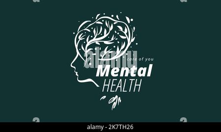 Logo Vector dessiné pour la santé mentale Illustration de Vecteur