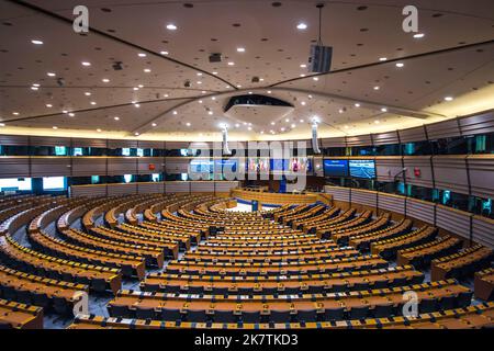 Hémicycle du Parlement européen à Bruxelles, Belgique Banque D'Images