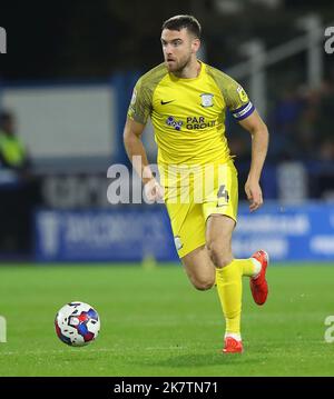 Huddersfield, Angleterre, 18th octobre 2022. Ben Whiteman, de Preston North End, en action pendant le match du championnat Sky Bet au stade John Smith, Huddersfield. Le crédit photo devrait se lire: Lexy Ilsley / Sportimage Banque D'Images