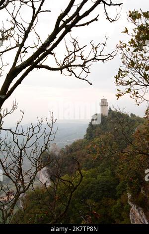 Tour de la Montale. Monte Titano. Saint-Marin Banque D'Images