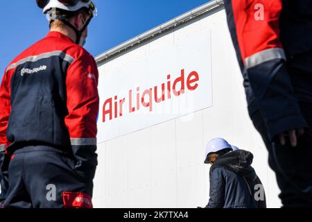 Port Jérôme sur Seine (nord de la France) : unité de production d'hydrogène d'Air liquide Banque D'Images