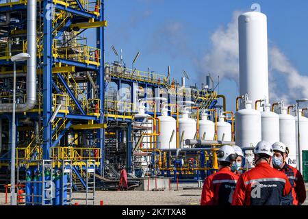 Port Jérôme sur Seine (nord de la France) : unité de production d'hydrogène d'Air liquide Banque D'Images