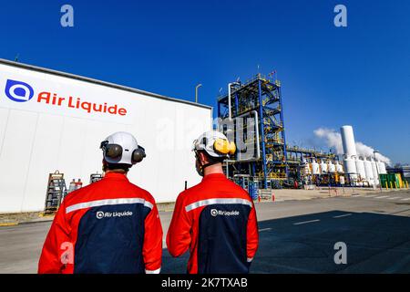 Port Jérôme sur Seine (nord de la France) : unité de production d'hydrogène d'Air liquide Banque D'Images