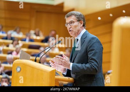 Alberto Nuñez Feijoo. Président du Parti populaire d'Espagne au Sénat de Madrid. MADRID, ESPAGNE - 18 OCTOBRE 2022. Banque D'Images