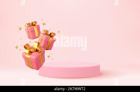 3D style de Noël scène Podium de produit Illustration de Vecteur