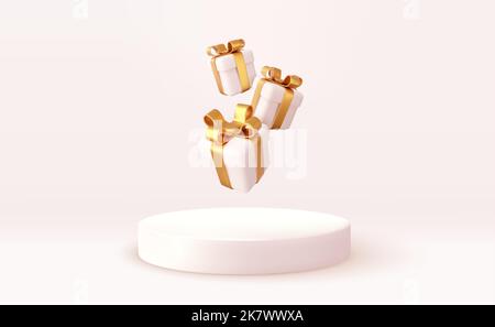 3D style de Noël scène Podium de produit Illustration de Vecteur