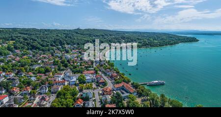 Herrsching sur Ammersee d'en haut Banque D'Images