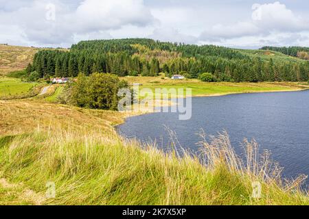 Corrylach Farm à l'extrémité nord du Loch Lussa sur la péninsule de Kintyre, Argyll & Bute, Écosse, Royaume-Uni Banque D'Images