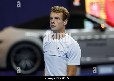 Anvers, Belgique. 19th octobre 2022. Belge Michael Geerts photographié lors du premier match entre les hommes des Geerts Belges et le Thiem autrichien au tournoi européen Open de tennis ATP, à Anvers, le mercredi 19 octobre 2022. BELGA PHOTO DAVID PINTENS crédit: Belga News Agency/Alay Live News Banque D'Images