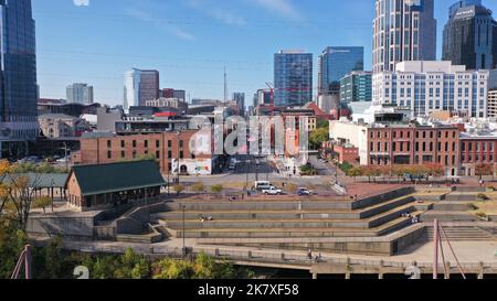 Antenne de Broadway Street Downtown Nashville Tennessee Banque D'Images